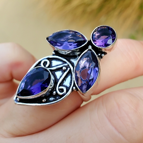 New Amethyst 925 Silver Ring. - Picture 10 of 15